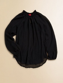 An airy, long-sleeved top is given a glam update with a smocked neckline and Swiss-dot overlay.Smocked necklineLong sleevesFront keyhole buttonRound hemPolyester/Modal/CottonHand washImported Please note: Number of buttons may vary depending on size ordered. An airy, long-sleeved top is given a glam update with a smocked neckline and Swiss-dot overlay.Smocked necklineLong sleevesFront keyhole buttonRound hemPolyester/Modal/CottonHand washImported Please note: Number of buttons may vary depending on size ordered.