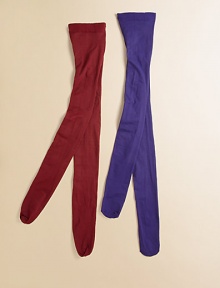 Opaque microfiber tights, perfect for layering under skirts and dresses.Two pairs85% nylon/15% spandex Machine washImported Opaque microfiber tights, perfect for layering under skirts and dresses.Two pairs85% nylon/15% spandex Machine washImported
