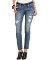 Ripped details and an ultra-slim skinny leg make these petite Seven7 jeans a stylish addition to your closet!