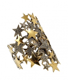 A glimmer and glam style to your cocktail style with this star-embellished cuff from Emilio Pucci - Multi brass and crystal-embellished star cuff - Style with a slinky cocktail sheath and metallic platform sandals A glimmer and glam style to your cocktail style with this star-embellished cuff from Emilio Pucci - Multi brass and crystal-embellished star cuff - Style with a slinky cocktail sheath and metallic platform sandals