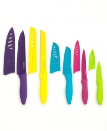 Take your cut-you deserve precision and professional performance, which this resin-coated collection brings to the table. The stick-resistant coating keeps food off the blade and on the board, while the corrosion-resistant construction maintains a super sharp edge that is expertly controlled by the ergonomic design of the soft grip handle. Take your cut-you deserve precision and professional performance, which this resin-coated collection brings to the table. The stick-resistant coating keeps food off the blade and on the board, while the corrosion-resistant construction maintains a super sharp edge that is expertly controlled by the ergonomic design of the soft grip handle.