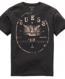 Put your stamp on it. This Guess tee shirt is a standout style on its own.