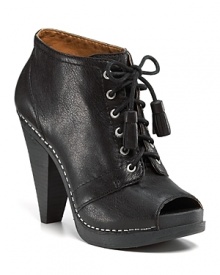 It's all in the details. From a flirtatious peeptoe to tassels and topstitching, these booties are style stand-outs. By Lucky Brand. It's all in the details. From a flirtatious peeptoe to tassels and topstitching, these booties are style stand-outs. By Lucky Brand.