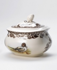 Bring the classic style of the English countryside to your table with the Woodland Collection by Spode. This traditionally patterned open covered sugar bowl features the majestic snipe framed by Spode's distinctive British Flowers border which dates back to 1828. 15 oz. Bring the classic style of the English countryside to your table with the Woodland Collection by Spode. This traditionally patterned open covered sugar bowl features the majestic snipe framed by Spode's distinctive British Flowers border which dates back to 1828. 15 oz.