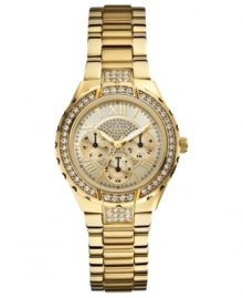 A sparkling, energetic watch with a variety of functions, by GUESS. A sparkling, energetic watch with a variety of functions, by GUESS.