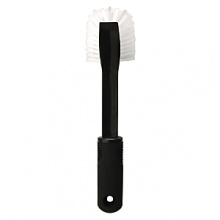 Use this durable, long handled Brush by OXO International to scrub pots and dishes clean. The stiff bristles are built to last, and the built-in scraper at the tip helps remove baked-on food. A soft, comfortable handle cushions your hand as you scrub and wont slip out of your grasp. Use this durable, long handled Brush by OXO International to scrub pots and dishes clean. The stiff bristles are built to last, and the built-in scraper at the tip helps remove baked-on food. A soft, comfortable handle cushions your hand as you scrub and wont slip out of your grasp.