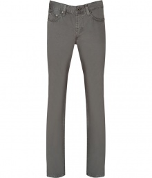 Stylish pant in fine, pure grey cotton - Soft yet durable, lightweight material - A new staple from cult denim label J Brand - Slim, straight leg and medium low rise - Classic five pocket style with button closure, wide belt loops and zip fly - Casually cool and versatile, seamlessly transitions from day to evening - Pair with a t-shirt and a light cashmere pullover or with a blazer and button down