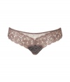 Dainty yet sultry, this lace-laden La Perla thong will add a sexy kick to any look - Scalloped trim, contrast colored lining - Perfect under form-fitting evening ensembles or paired with a matching bra for stylish lounging
