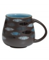 A handsome addition to casual dining, this Sienna mug features a matte mocha surface with shimmering ellipses and a glazed turquoise interior for smart-casual style with your coffee, cocoa or tea.