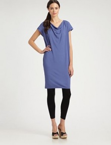 A prettily draped neckline adds an elegant touch to this soft jersey silhouette.Cowl necklineBanded cap sleevesAbout 37 from shoulder to hem92% rayon/8% lycraDry cleanMade in USA of imported fabricModel shown is 5'11 (180cm) wearing US size Small. 