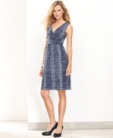 Take a walk on the wild side in INC's python-print dress. The surplice neckline and A-line fit is so flattering, too! Take a walk on the wild side in INC's python-print dress. The surplice neckline and A-line fit is so flattering, too!