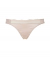 Vintage-inspired styling informs this coquettish thong from Stella McCartney - Lace-detailed waistband and pinktuck detailing at hips- Perfect under any outfit, or pair with a matching bra for stylish lounging