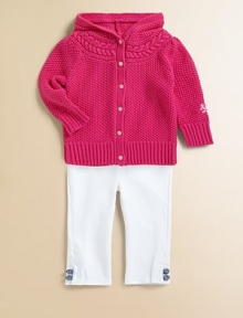 Wonderfully textured in a popcorn kit, this adorable hoodie features a cable yoke, ribbed cuffs and signature monogram embroidery.Attached hoodLong sleeves with ribbed cuffs and hemPullover with buttonsCable-knit yokeRL monogram embroideryCottonMachine washImported Wonderfully textured in a popcorn kit, this adorable hoodie features a cable yoke, ribbed cuffs and signature monogram embroidery.Attached hoodLong sleeves with ribbed cuffs and hemPullover with buttonsCable-knit yokeRL monogram embroideryCottonMachine washImported