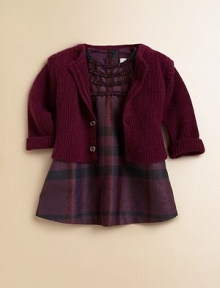 Wrap your little girl in luxury from day one, such as this sweet, soft ribbed cardigan of pure cashmere.Round necklineWide ribbed extended shouldersLong sleeves with turn-back cuffsButton frontCashmereDry cleanImported Please note: Number of buttons may vary depending on size ordered. Wrap your little girl in luxury from day one, such as this sweet, soft ribbed cardigan of pure cashmere.Round necklineWide ribbed extended shouldersLong sleeves with turn-back cuffsButton frontCashmereDry cleanImported Please note: Number of buttons may vary depending on size ordered.