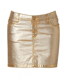 Shimmer into the new season in Faith Connexions golden cotton stretch mini-skirt, guaranteed to add a radiant edge to your outfit - Classic five-pocket style, button closure, belt loops, form-fitting - Dress down for day with oversized chunky knits and kick-around ankle boots Shimmer into the new season in Faith Connexions golden cotton stretch mini-skirt, guaranteed to add a radiant edge to your outfit - Classic five-pocket style, button closure, belt loops, form-fitting - Dress down for day with oversized chunky knits and kick-around ankle boots