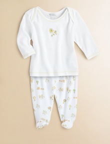 A delightful two-piece set, crafted in lush pima cotton, with cute owl print and contrast stitching.Envelope necklineLong sleevesPullover styleElastic waistbandPima cottonMachine washImported A delightful two-piece set, crafted in lush pima cotton, with cute owl print and contrast stitching.Envelope necklineLong sleevesPullover styleElastic waistbandPima cottonMachine washImported