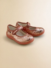 She'll shine like a disco ball in these glitter-adorned Mary Jane flats with adjustable grip-tape closure and rubber sole for supreme comfort.Adjustable grip-tape strapTextile and glitter upperTextile liningRubber solePadded leather insoleImported She'll shine like a disco ball in these glitter-adorned Mary Jane flats with adjustable grip-tape closure and rubber sole for supreme comfort.Adjustable grip-tape strapTextile and glitter upperTextile liningRubber solePadded leather insoleImported