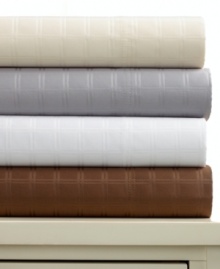 A fresh perspective. An damask windowpane design gives this 500-thread count Pima cotton sheet set from Charter Club a decidedly modern appeal. Hemstitch detail on the flat sheet and pillowcase finishes the look with refinement. A fresh perspective. An damask windowpane design gives this 500-thread count Pima cotton sheet set from Charter Club a decidedly modern appeal. Hemstitch detail on the flat sheet and pillowcase finishes the look with refinement.