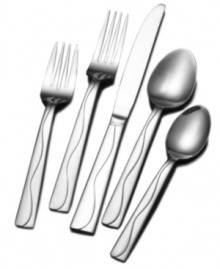 A classic profile gets a modern update in the Riverside Frost flatware by International Silver. An elegantly arched line that graces the length of the handle and a soft frosted finish bring a contemporary feel to your table. A classic profile gets a modern update in the Riverside Frost flatware by International Silver. An elegantly arched line that graces the length of the handle and a soft frosted finish bring a contemporary feel to your table.