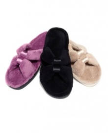 Add a romantic touch to your morning routine with plush, micro terry slide slippers by Isotoner. Add a romantic touch to your morning routine with plush, micro terry slide slippers by Isotoner.