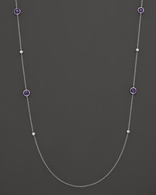 Diamonds and dark amethysts dot a sterling silver chain. By Ippolita.