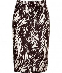 Inject instant style to your workweek staples with this animal printed pencil skirt from No. 21 - Thin waistband, fitted silhouette, all-over print, concealed back zip closure - Style with a tie-neck blouse, a bold shoulder blazer, and platform pumps Inject instant style to your workweek staples with this animal printed pencil skirt from No. 21 - Thin waistband, fitted silhouette, all-over print, concealed back zip closure - Style with a tie-neck blouse, a bold shoulder blazer, and platform pumps