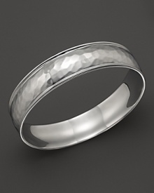 Hammered sterling silver lends a gleaming look to Ippolita's Goddess bangle. Hammered sterling silver lends a gleaming look to Ippolita's Goddess bangle.