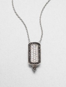 From the Soho Collection. This simply chic features white sapphires and black spinels on a sterling silver link chain. White sapphiresBlack spinelSterling silverLength, about 16Pendant size, about .9Lobster clasp closureImported From the Soho Collection. This simply chic features white sapphires and black spinels on a sterling silver link chain. White sapphiresBlack spinelSterling silverLength, about 16Pendant size, about .9Lobster clasp closureImported