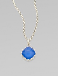 From the Silver Pop Superstud Collection. A large faceted blue agate with clear quartz in polished sterling silver on a link chain. Polished sterling silver Blue agate Lobster clasp closure Length, about 18 Imported From the Silver Pop Superstud Collection. A large faceted blue agate with clear quartz in polished sterling silver on a link chain. Polished sterling silver Blue agate Lobster clasp closure Length, about 18 Imported