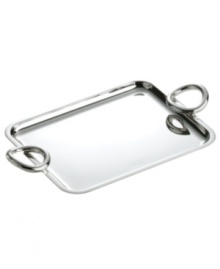 Smooth silver plate renders extra brilliant with the clean, fluid lines of Vertigo giftware. Ideal for mail, magazines or tidying a bedside table, this letter tray features twisted ring handles for improved functionality and contemporary flair. Smooth silver plate renders extra brilliant with the clean, fluid lines of Vertigo giftware. Ideal for mail, magazines or tidying a bedside table, this letter tray features twisted ring handles for improved functionality and contemporary flair.
