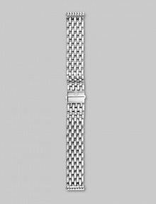 A classic woven band in stainless steel with a push-button clasp. Fits Michele 16mm Deco watchesImported