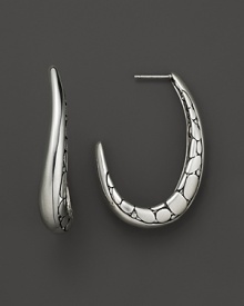 With a pebble-like design, John Hardy's classic Kali hoops make a timeless statement. With a pebble-like design, John Hardy's classic Kali hoops make a timeless statement.