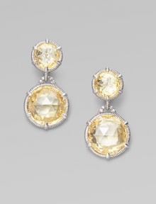 AS SEEN IN OPRAH. From the Eclipse Collection. Faceted canary crystal with delicate white sapphire accents in signature sterling silver settings.White sapphire Canary crystal Sterling silver Length, about 1 Width, about ¾ Post back with omega clip Imported AS SEEN IN OPRAH. From the Eclipse Collection. Faceted canary crystal with delicate white sapphire accents in signature sterling silver settings.White sapphire Canary crystal Sterling silver Length, about 1 Width, about ¾ Post back with omega clip Imported