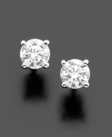 Truly a gift to last a lifetime. These timeless stud earrings highlight certified, near colorless, round-cut diamonds (3/4 ct. t.w.). Crafted in 14k white gold. Approximate diameter: 4-1/2 mm. Truly a gift to last a lifetime. These timeless stud earrings highlight certified, near colorless, round-cut diamonds (3/4 ct. t.w.). Crafted in 14k white gold. Approximate diameter: 4-1/2 mm.