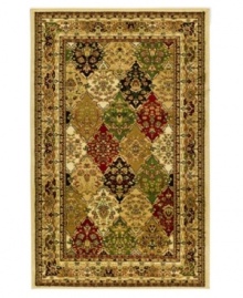 A captivating diamond arrangement of Persian-inspired patterns create a rich rug design from Safavieh. Crafted in Turkey of soft polypropylene, this rug radiates timeless allure with the added convenience of easy-care construction. (Clearance) A captivating diamond arrangement of Persian-inspired patterns create a rich rug design from Safavieh. Crafted in Turkey of soft polypropylene, this rug radiates timeless allure with the added convenience of easy-care construction. (Clearance)