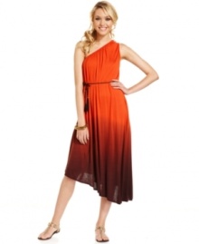 Oh-so-pretty ombre creates an awesome fading effect while a sloping hem lends trend-forward style to this dress of perfect symmetry! From Jessica Simpson. Oh-so-pretty ombre creates an awesome fading effect while a sloping hem lends trend-forward style to this dress of perfect symmetry! From Jessica Simpson.