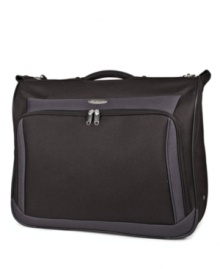 Your trip is already planned out when your clothes and accessories are organized and kept wrinkle-free for you by a garment bag that offers hanger clip, multiple pockets and an extender panel for remarkable structure in the unpredictable world of travel. 10-year warranty. (Clearance) Your trip is already planned out when your clothes and accessories are organized and kept wrinkle-free for you by a garment bag that offers hanger clip, multiple pockets and an extender panel for remarkable structure in the unpredictable world of travel. 10-year warranty. (Clearance)