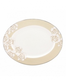 Lenox makes vintage florals feel fresh with the Blush Silhouette oval platter. Sturdy bone china combining a muted palette and sparkling platinum edge brings unparalleled elegance to the main course. Qualifies for Rebate Lenox makes vintage florals feel fresh with the Blush Silhouette oval platter. Sturdy bone china combining a muted palette and sparkling platinum edge brings unparalleled elegance to the main course. Qualifies for Rebate