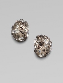 A petite yet impactful piece, handcrafted with Swarovski crystals in an unique and simple shape. LuciteSwarvoski crystalsPost backSize, about ½Made in USA A petite yet impactful piece, handcrafted with Swarovski crystals in an unique and simple shape. LuciteSwarvoski crystalsPost backSize, about ½Made in USA