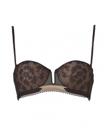 Luxurious bra made ..of fine, black synthetic fiber stretch - Particularly comfortable with a hint of spandex - Elegant bra with padded cups - Fashionable Balconette shape with center cut out - Feminine lace look, decorative hem - Ideal for low V-necks - Sexy and seductive with matching panties Luxurious bra made ..of fine, black synthetic fiber stretch - Particularly comfortable with a hint of spandex - Elegant bra with padded cups - Fashionable Balconette shape with center cut out - Feminine lace look, decorative hem - Ideal for low V-necks - Sexy and seductive with matching panties