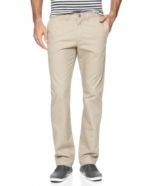 Head into neutral territory with a sleek, slim pair of cotton twill pants from American Rag.