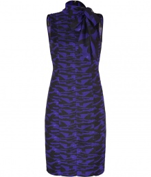 Perfect for taking from the office to cocktails, Catherine Malandrinos printed silk dress makes a flirty, feminine statement - Stand-up collar with tie, sleeveless, paneled seaming, exposed metal back zip - Form-fitting - Wear with an oversized blazer and heels Perfect for taking from the office to cocktails, Catherine Malandrinos printed silk dress makes a flirty, feminine statement - Stand-up collar with tie, sleeveless, paneled seaming, exposed metal back zip - Form-fitting - Wear with an oversized blazer and heels