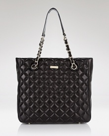 kate spade new york's chain-trimmed leather tote brings the urban cool. Whether work or weekend, style this roomy bag with sleek basics to work citified polish. kate spade new york's chain-trimmed leather tote brings the urban cool. Whether work or weekend, style this roomy bag with sleek basics to work citified polish.