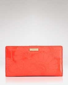 Compact enough to slip inside a purse, yet large enough for all the essentials. This floral-embossed leather wallet from kate spade new york is a pretty-practical pick. Compact enough to slip inside a purse, yet large enough for all the essentials. This floral-embossed leather wallet from kate spade new york is a pretty-practical pick.
