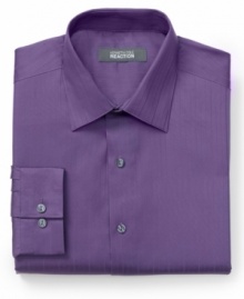 Subtle stripes give this Kenneth Cole Reaction dress shirt additional workweek appeal. Subtle stripes give this Kenneth Cole Reaction dress shirt additional workweek appeal.