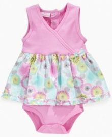 She'll be bursting with cuteness in this fun floral sundress from Kids Headquarters. She'll be bursting with cuteness in this fun floral sundress from Kids Headquarters.