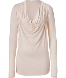 Luxurious top in fine beige stretch viskose - Especially pleasant, flattering quality - The cut is slim, slightly fitted and a little longer - With feminine waterfall neck d?collet? and elegant, asymmetrical draping - Long sleeves which can be casually pushed up - A dream of a top, classy and stylish - A hit with leggings, a pencil skirt or a mini skirt Luxurious top in fine beige stretch viskose - Especially pleasant, flattering quality - The cut is slim, slightly fitted and a little longer - With feminine waterfall neck d?collet? and elegant, asymmetrical draping - Long sleeves which can be casually pushed up - A dream of a top, classy and stylish - A hit with leggings, a pencil skirt or a mini skirt
