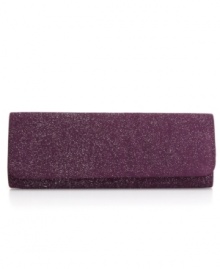 Dreamy as a starry night, this dazzling clutch by La Regale will make all your dreams of sparkle and glamour come true! A sparkling chiffon graces the exterior of this gorgeous clutch while a hidden shoulder strap offers the option of an alternative carrying style. Dreamy as a starry night, this dazzling clutch by La Regale will make all your dreams of sparkle and glamour come true! A sparkling chiffon graces the exterior of this gorgeous clutch while a hidden shoulder strap offers the option of an alternative carrying style.