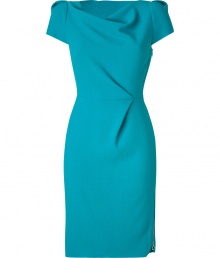Add a high style kick to your cocktail-ready look with this ultra-chic teal sheath from London It designer Roksanda Ilincic - Draped cowl neckline, short sleeves, pleat detail at front and back waistline, full metal exposed side zip - Modern tailored fit - Wear with pointy-toe pumps and a statement clutch Add a high style kick to your cocktail-ready look with this ultra-chic teal sheath from London It designer Roksanda Ilincic - Draped cowl neckline, short sleeves, pleat detail at front and back waistline, full metal exposed side zip - Modern tailored fit - Wear with pointy-toe pumps and a statement clutch