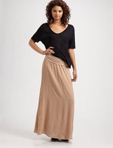 Crisp, gauzy rayon voile, finished with an easy-fitting foldover waist.Wide fold-over waistband Pull-on style About 47 long Rayon Machine wash Made in USA Crisp, gauzy rayon voile, finished with an easy-fitting foldover waist.Wide fold-over waistband Pull-on style About 47 long Rayon Machine wash Made in USA